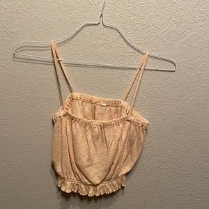 Orange cream frill tank top